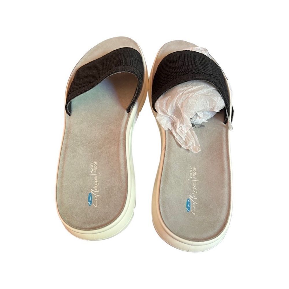 Aqua College Alina Waterproof Sandals- Black Knit- Size 10 M - Picture 3 of 6